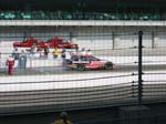 Brickyard 2003 32 - Harvick Smokin out of pits