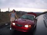 Vegas Grand Canyon 007 - Kathie with car in storm