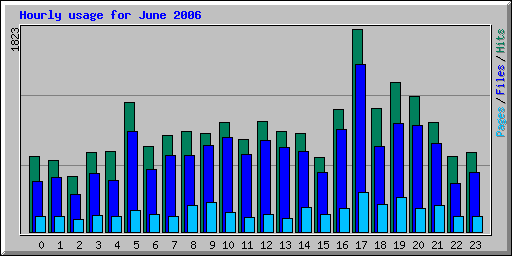 Hourly usage for June 2006